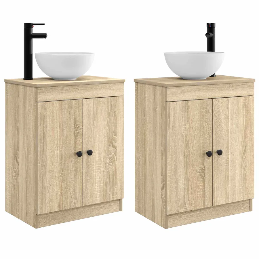 Meuble de salle de bain avec évier Chêne Sonoma 54 x 35 x 83 cm - 8