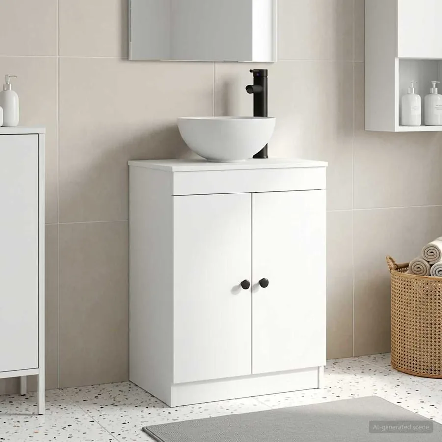Meuble de salle de bain avec évier Blanc 54 x 35 x 83 cm