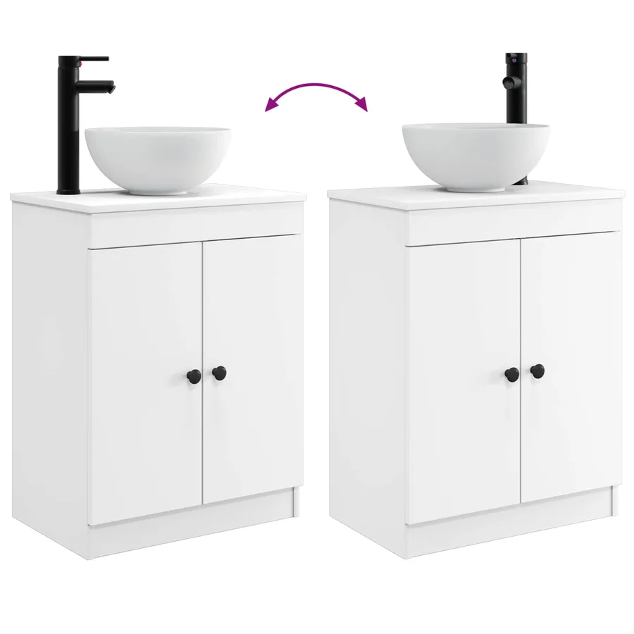 Meuble de salle de bain avec évier Blanc 54 x 35 x 83 cm - 8