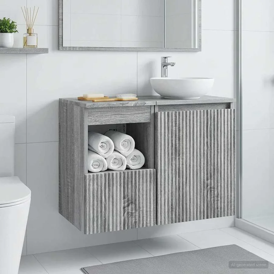 Armoire de salle de bain Sonoma gris 30 x 41 x 50 cm - 4