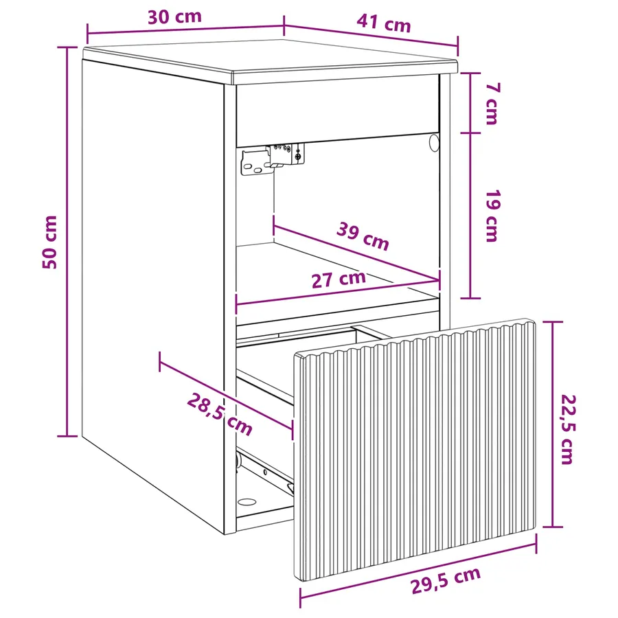 Armoire de salle de bain Sonoma gris 30 x 41 x 50 cm - 8