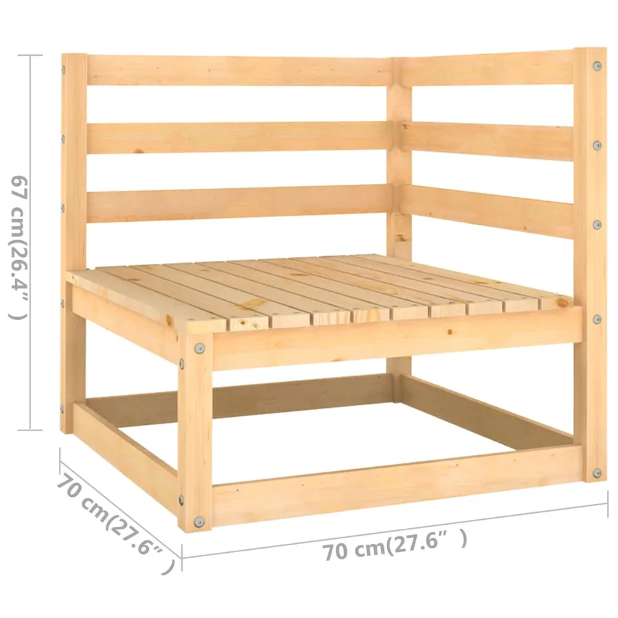 Salon de jardin 7 pcs avec coussins Bois de pin massif - 8