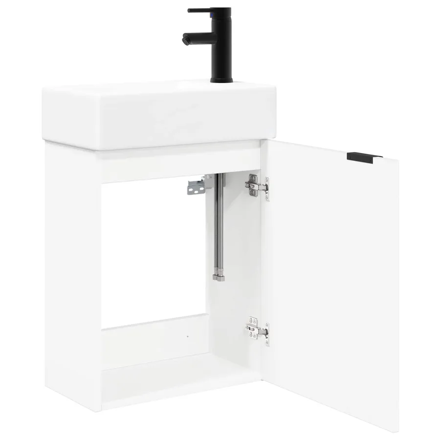 Meuble de salle de bain avec robinet Blanc 45,5 x 22,5 x 84 cm - 4
