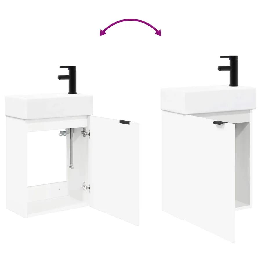 Meuble de salle de bain avec robinet Blanc 45,5 x 22,5 x 84 cm - 9