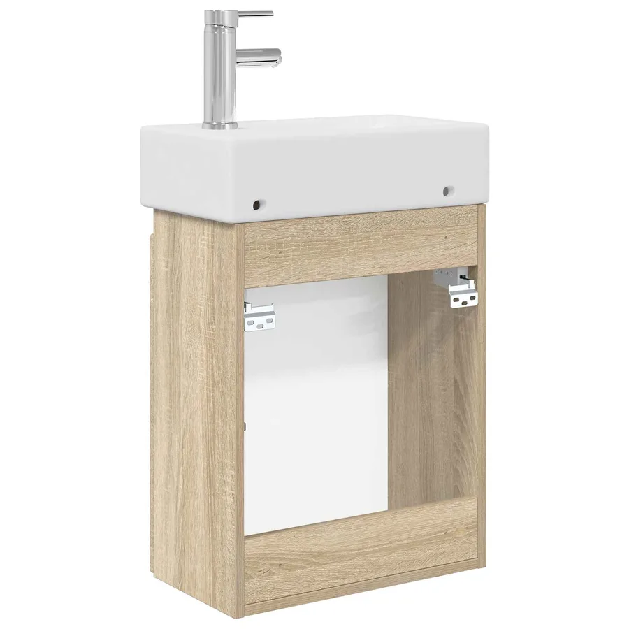 Meuble de salle de bain avec robinet Chêne Sonoma - 7