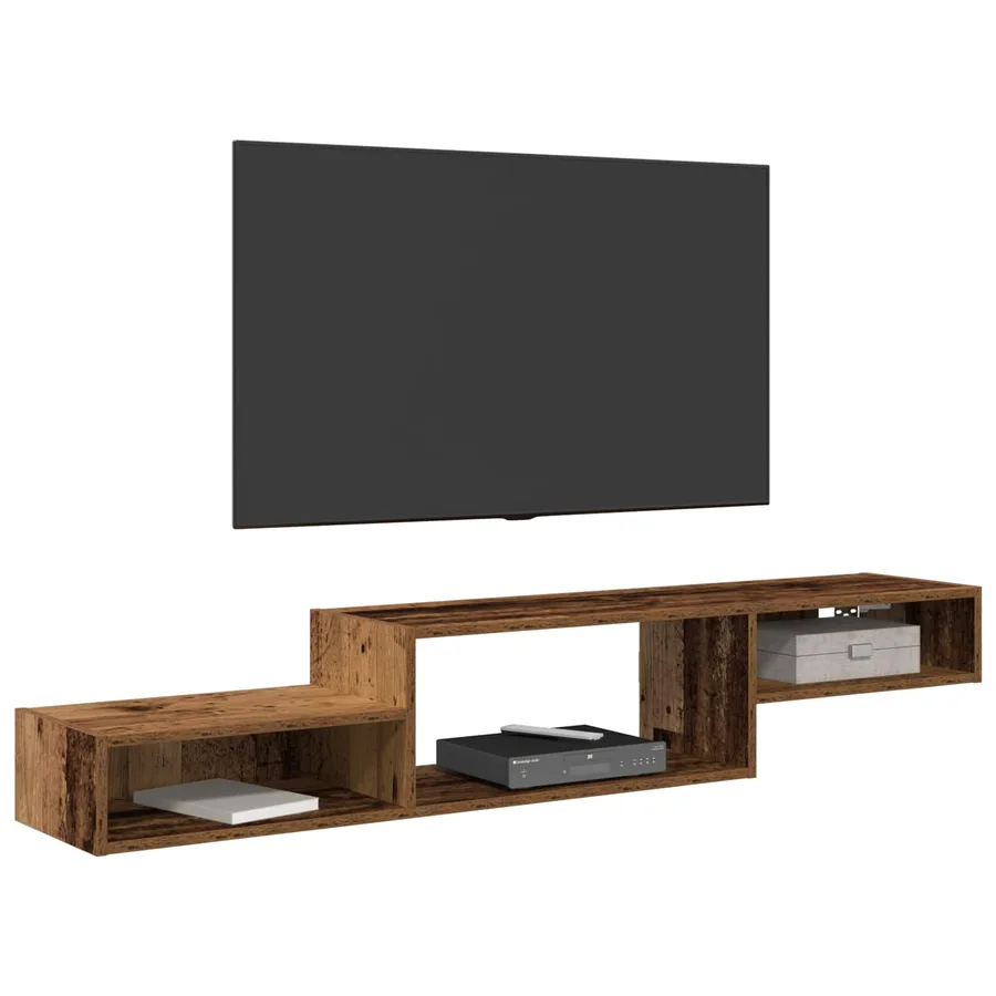 Meuble TV mural Montage mural Bois ancien 150 x 28 x 26 cm - 3