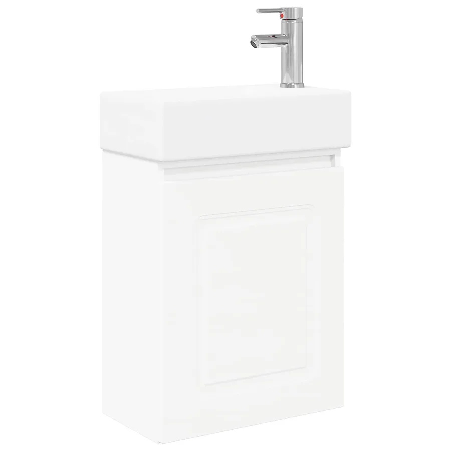 Meuble de salle de bain avec robinet Blanc 45,5 x 22,5 x 84 cm - 2