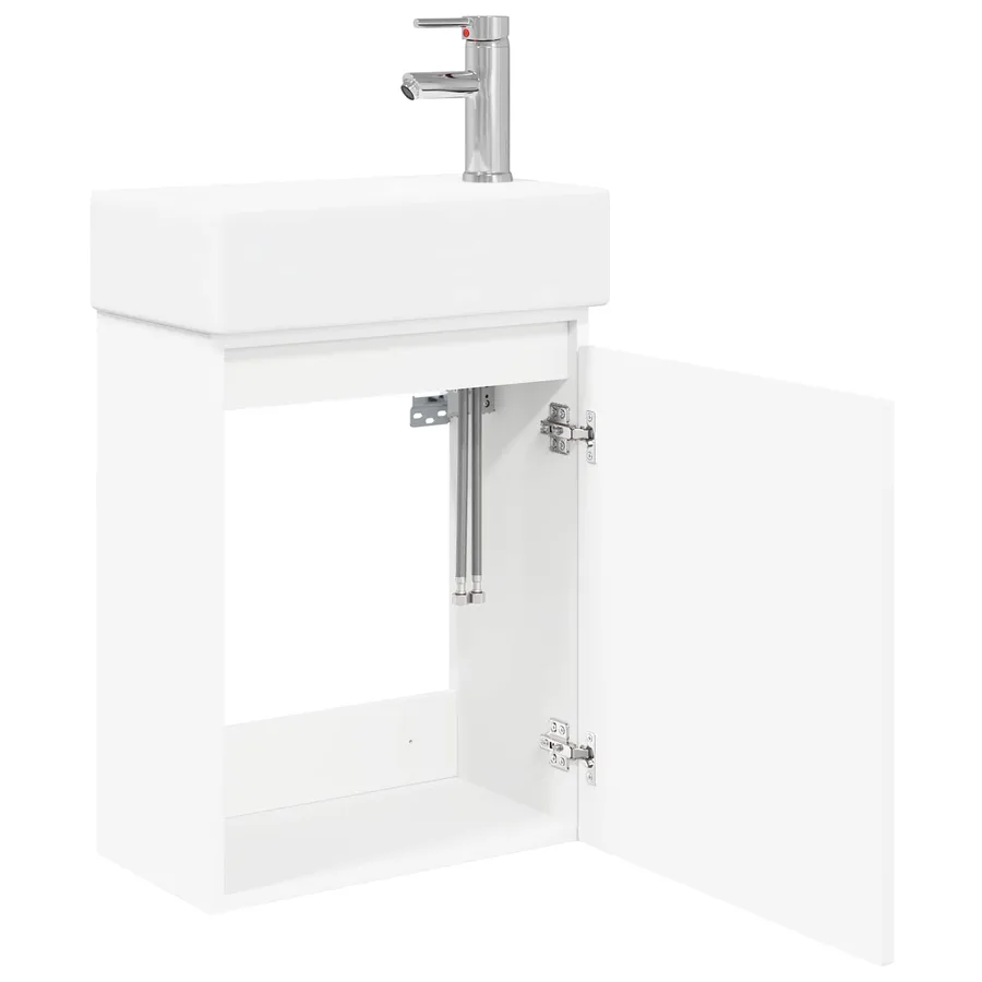 Meuble de salle de bain avec robinet Blanc 45,5 x 22,5 x 84 cm - 4