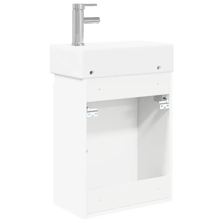 Meuble de salle de bain avec robinet Blanc 45,5 x 22,5 x 84 cm - 7