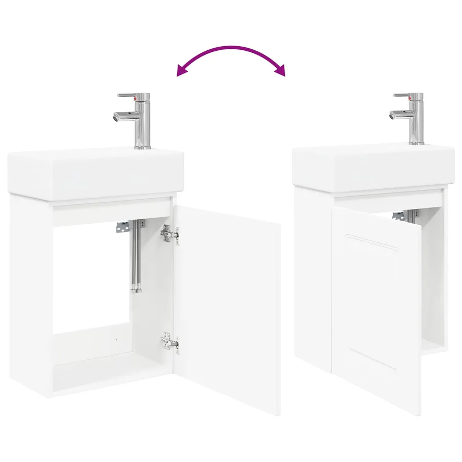 Meuble de salle de bain avec robinet Blanc 45,5 x 22,5 x 84 cm - 9