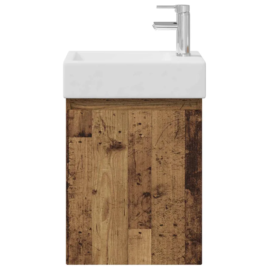 Meuble de salle de bain avec robinet Bois ancien - 5