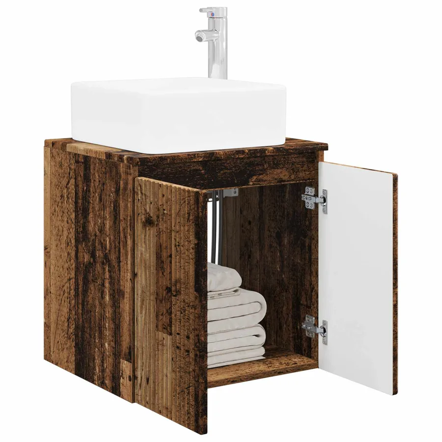 Vanité de lavabo mural Bois ancien 53 x 35 x 63 cm - 3