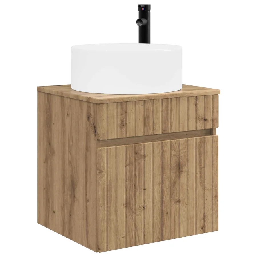 Meuble de lavabo mural Chêne artisanal 49 x 44,5 x 65,5 cm - 2