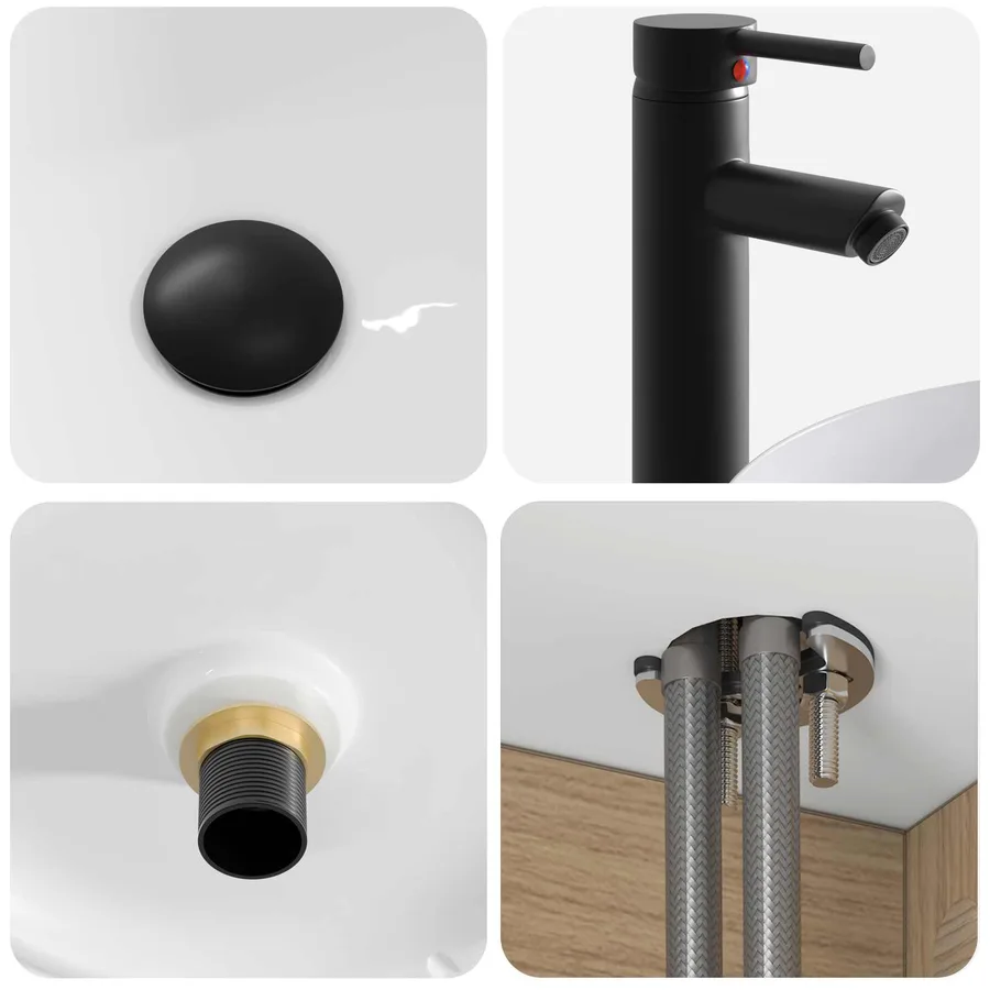 Meuble de lavabo mural Chêne artisanal 49 x 44,5 x 65,5 cm - 6