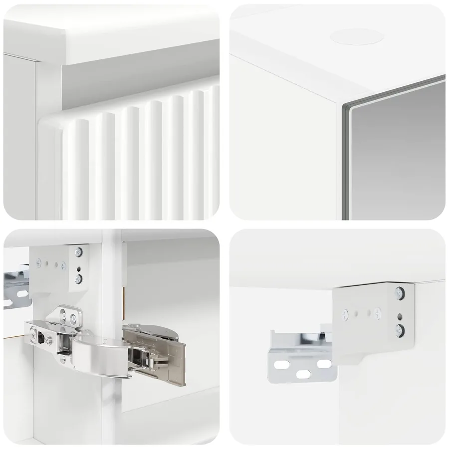 Ensemble de mobilier de salle de bain 6 pcs Blanc - 10
