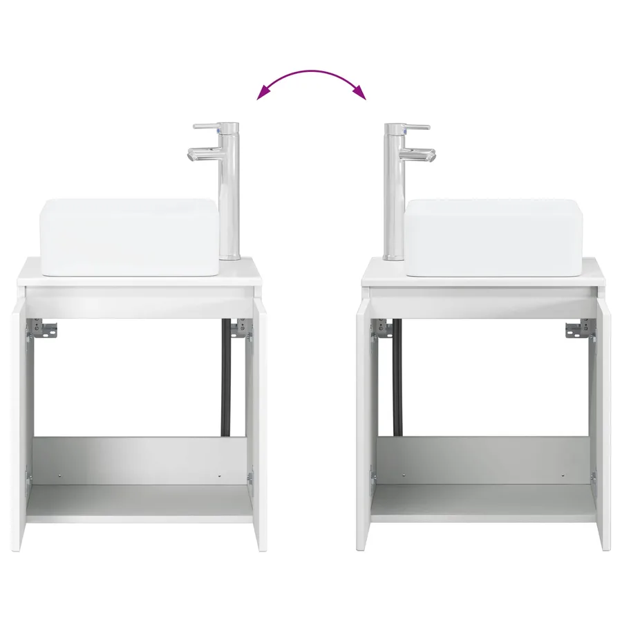 Ensemble de mobilier de salle de bain 6 pcs Blanc - 13