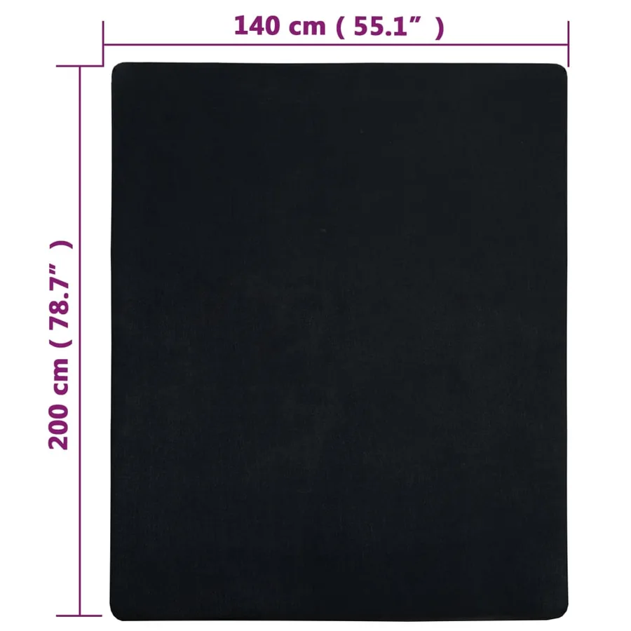 Drap-housse Jersey Noir 140x200 cm Coton - 5