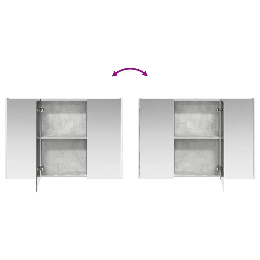 Ensemble d'armoire de salle de bain 4 pcs Gris béton - 12