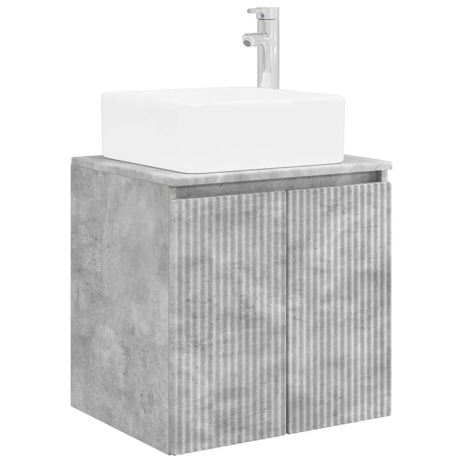 Ensemble d'armoire de salle de bain 4 pcs Gris béton - 5