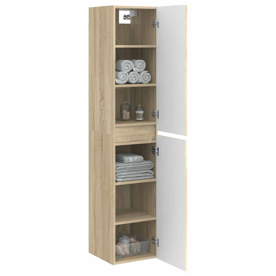 Cabinet de Salle de Bain Mural Chêne Sonoma 33 x 34,5 x 160 cm - 3