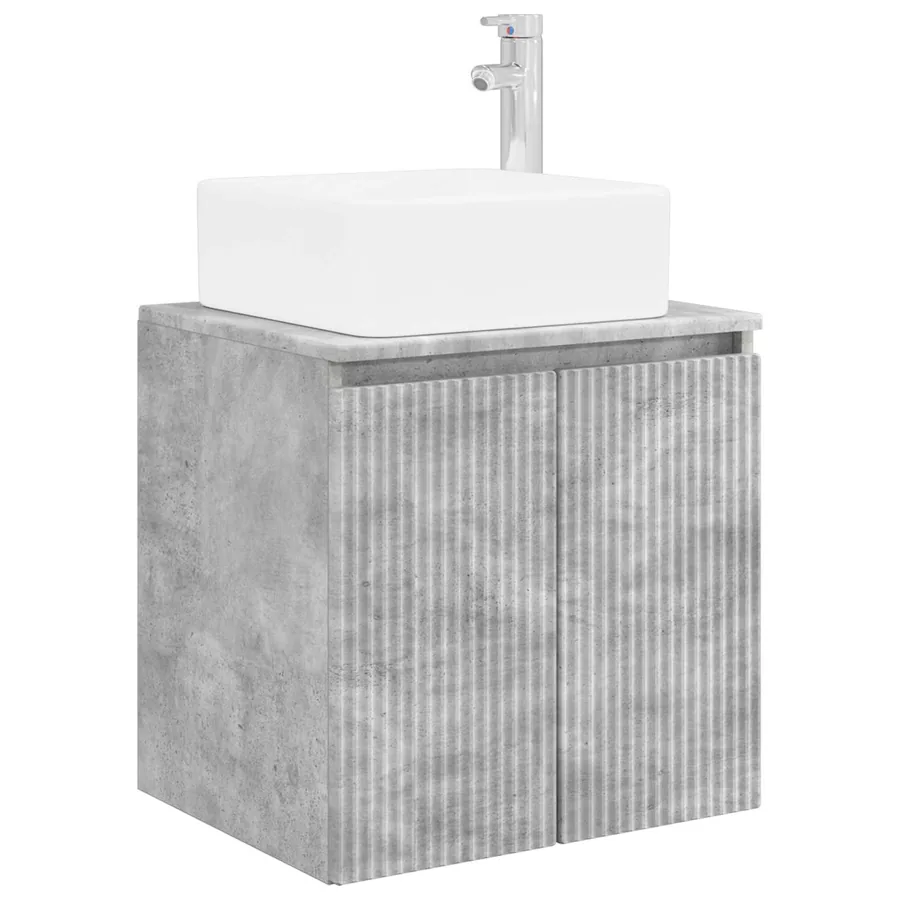 Ensemble d'armoire de salle de bain 5 pcs Gris béton - 7