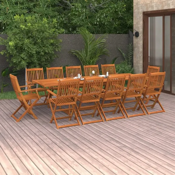 13 pcs garden dining set 280x90x75 cm acacia wood