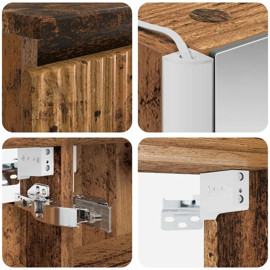 Ensemble de mobilier de salle de bain 6 pcs Bois ancien - 10