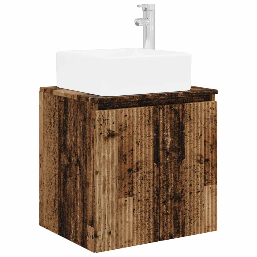 Ensemble de mobilier de salle de bain 6 pcs Bois ancien - 5