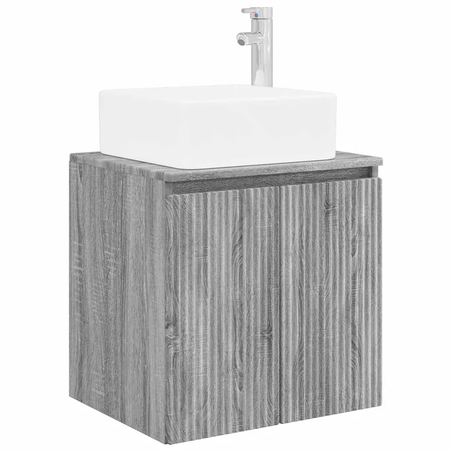 Ensemble de mobilier de salle de bain 6 pcs Sonoma gris - 5