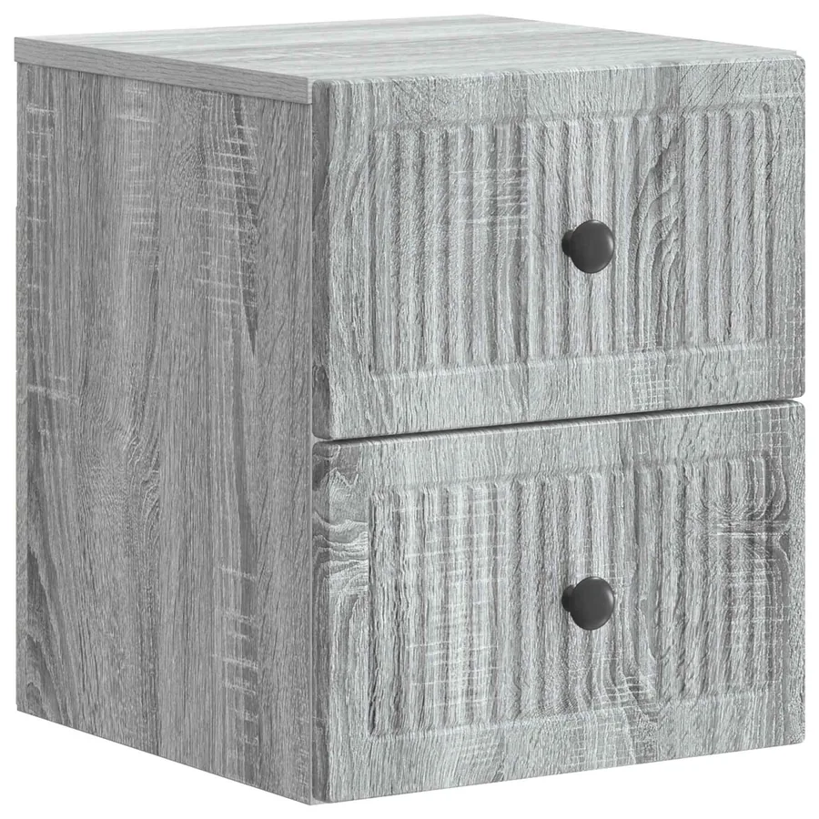 Cabinet de chevet mural Sonoma gris 33 x 34,5 x 40 cm - 2