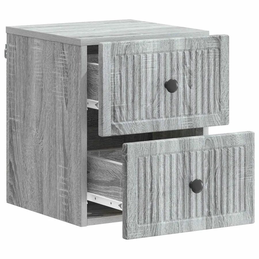 Cabinet de chevet mural Sonoma gris 33 x 34,5 x 40 cm - 4