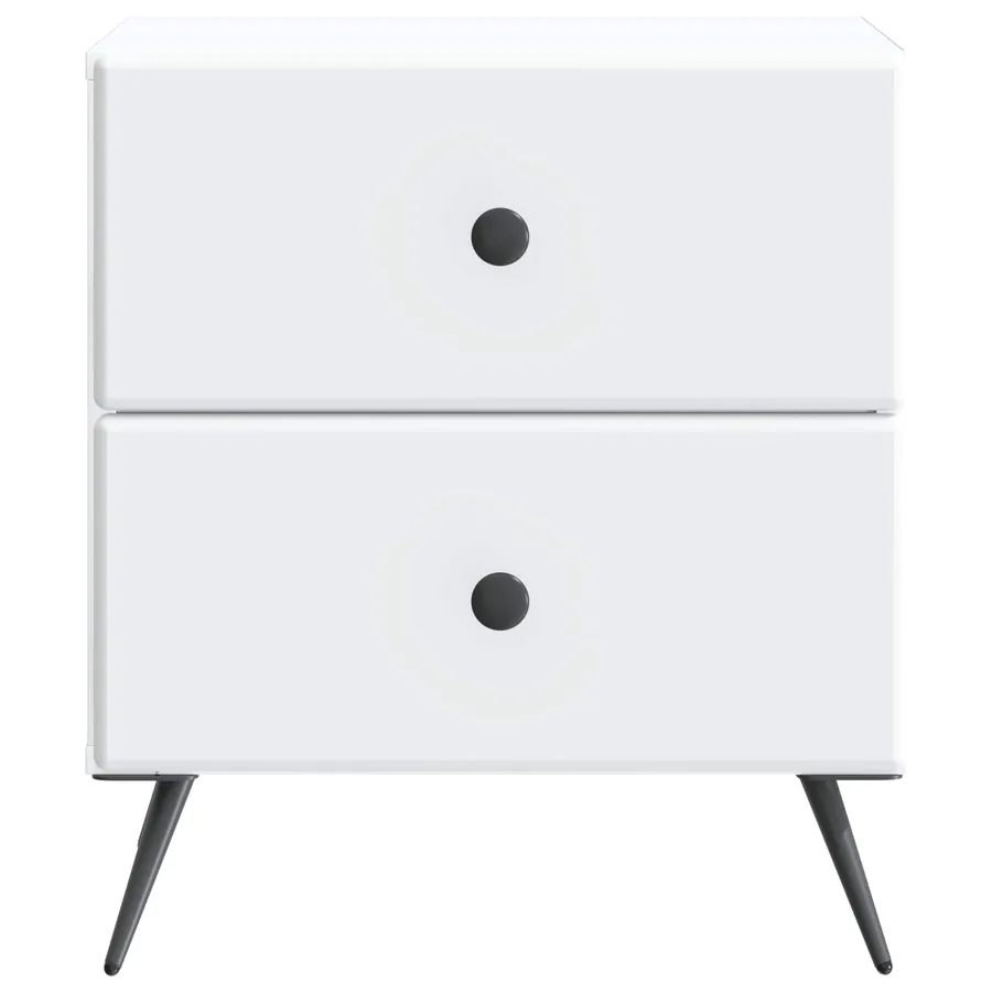 Cabinet de chevet avec tiroir 2 pcs Blanc 43 x 34,5 x 47,5 cm - 7