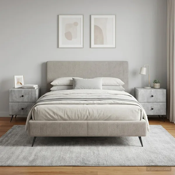 Cabinet de chevet 2 pcs Gris béton 43 x 34,5 x 47,5 cm