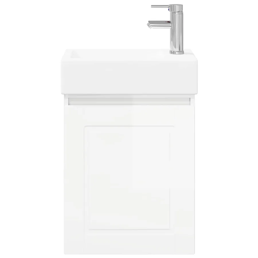 Meuble de salle de bain avec robinet Blanc brillant - 5