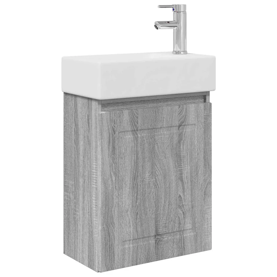 Meuble de salle de bain avec robinet Sonoma gris - 2