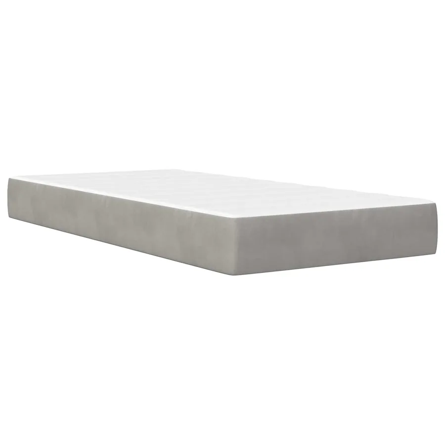 Cadre de lit avec matelas Gris clair 90 x 200 cm Velours - 5