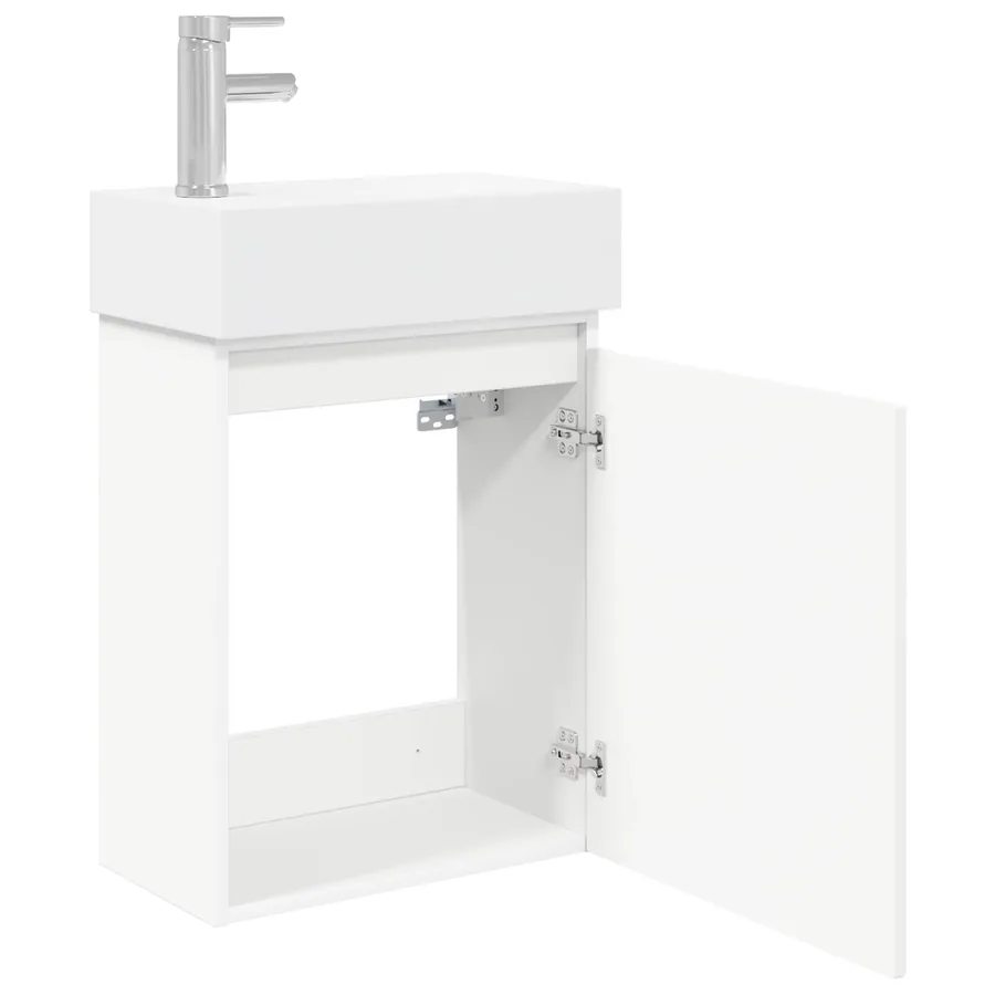 Meuble de salle de bain avec robinet Blanc 45,5 x 22,5 x 84 cm - 4