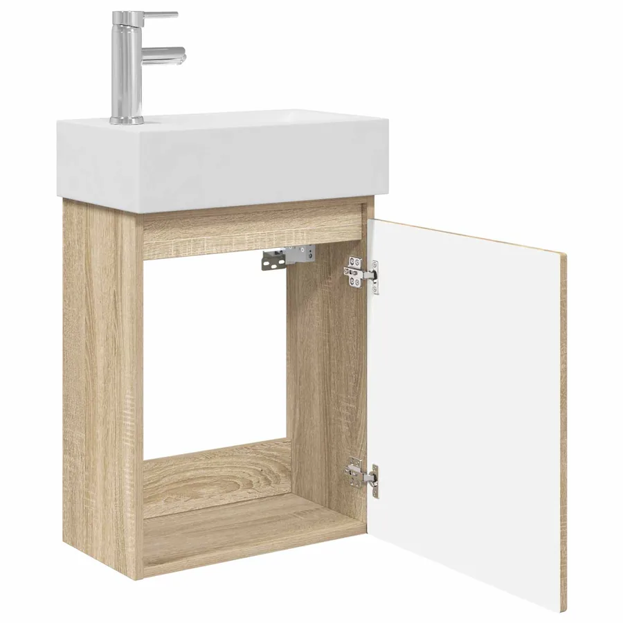 Meuble de salle de bain avec robinet Chêne Sonoma - 4