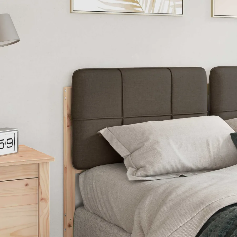 Tête de lit capitonnée Marron et Taupe 150 cm Pin massif - 3