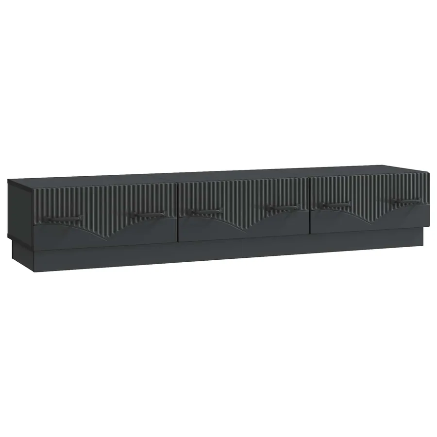 Meuble TV avec tiroir Noir 147 x 34,5 x 27 cm Bois d'ingénierie - 2