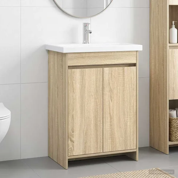 Ensemble de mobilier de salle de bain Chêne Sonoma