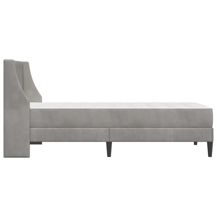 Cadre de lit avec matelas Gris clair 80 x 200 cm Velours - 7