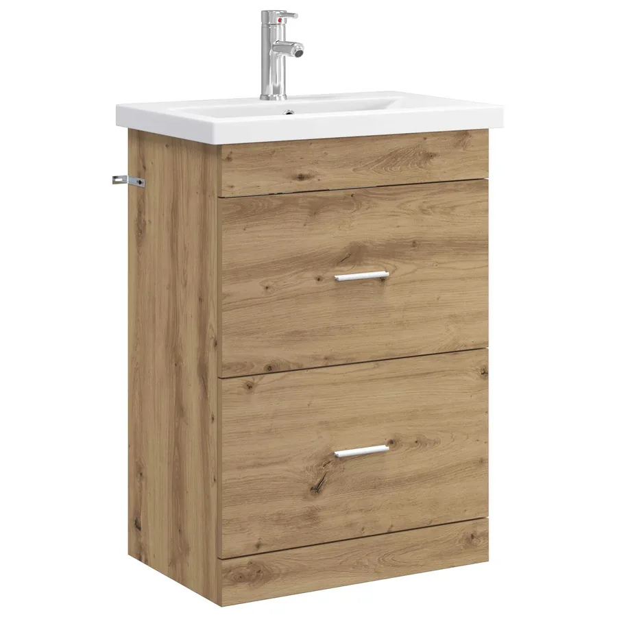 Ensemble de mobilier de salle de bain Chêne artisanal - 2