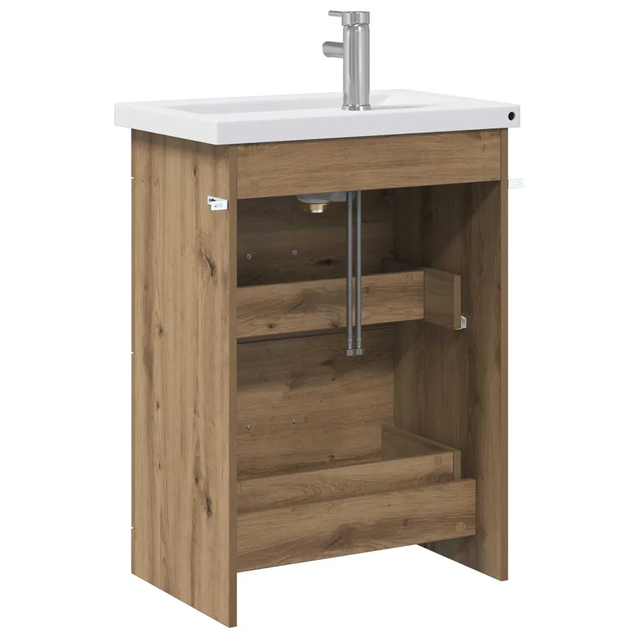 Ensemble de mobilier de salle de bain Chêne artisanal - 7