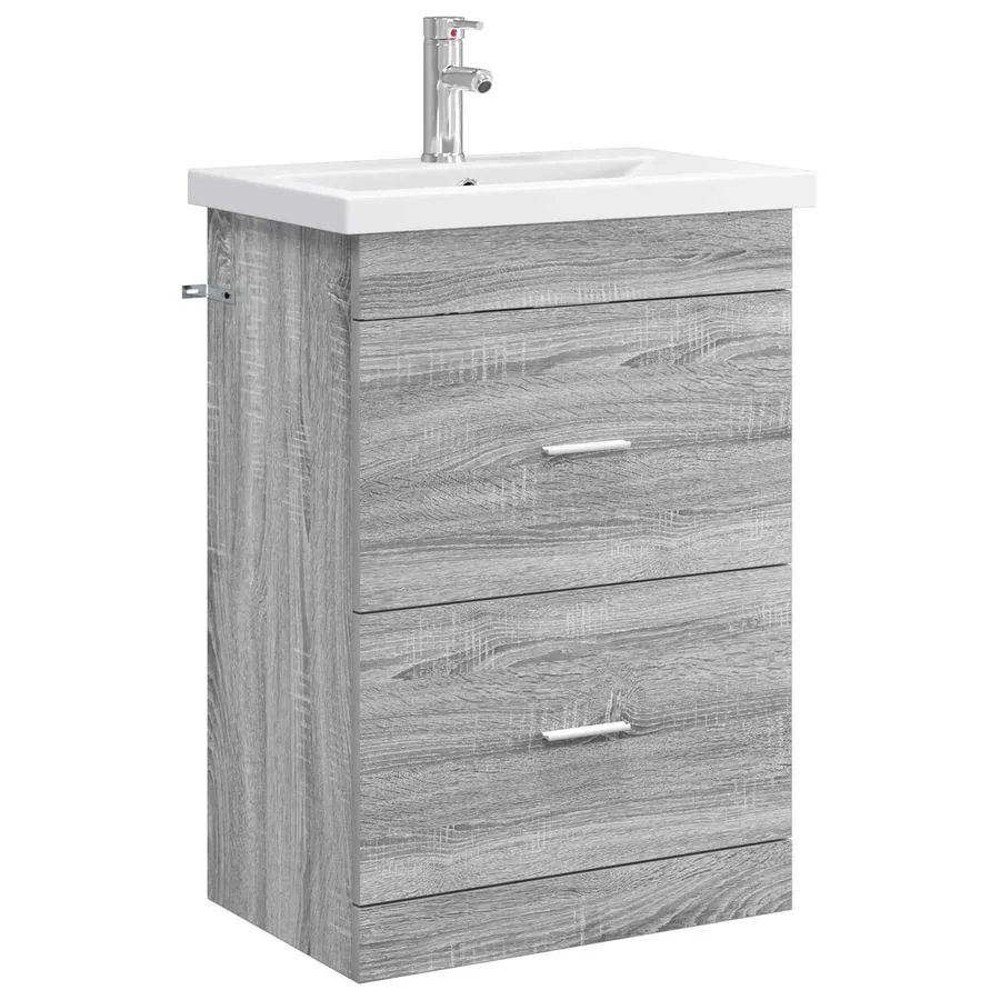 Ensemble de mobilier de salle de bain Sonoma gris - 2