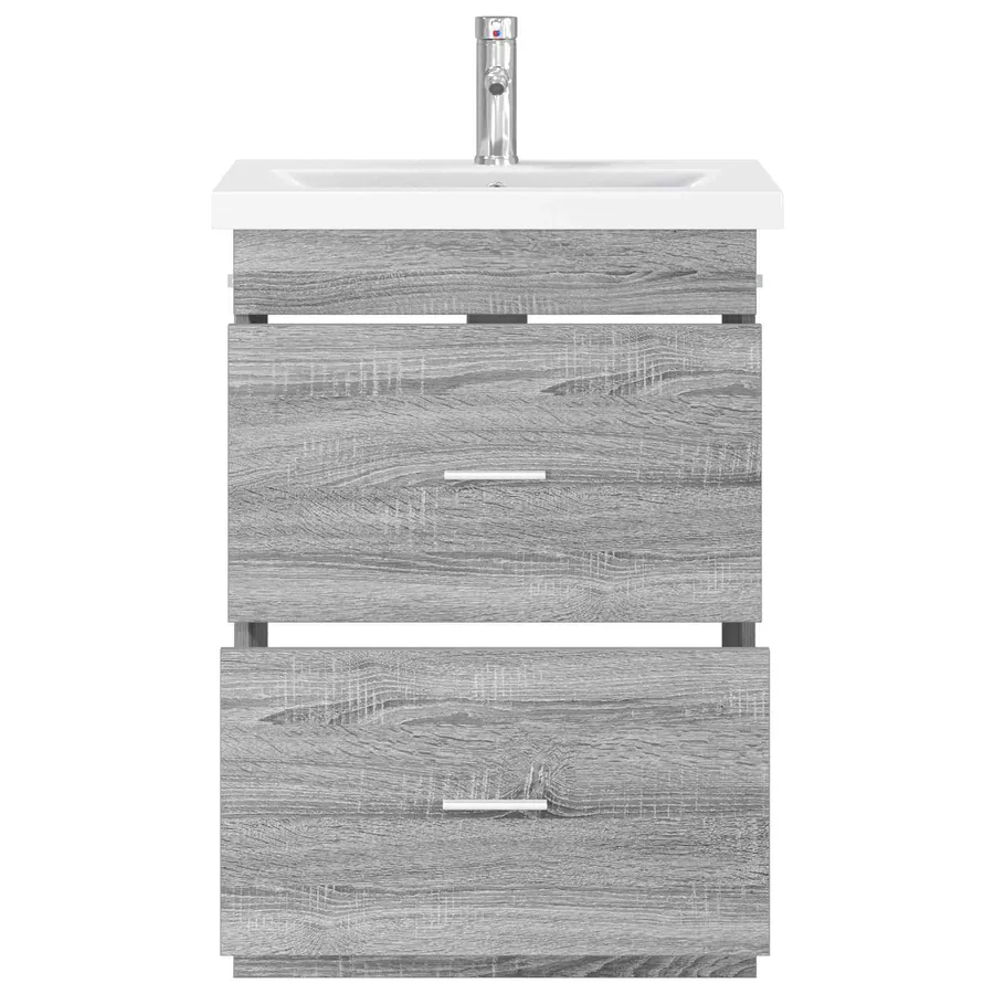 Ensemble de mobilier de salle de bain Sonoma gris - 3