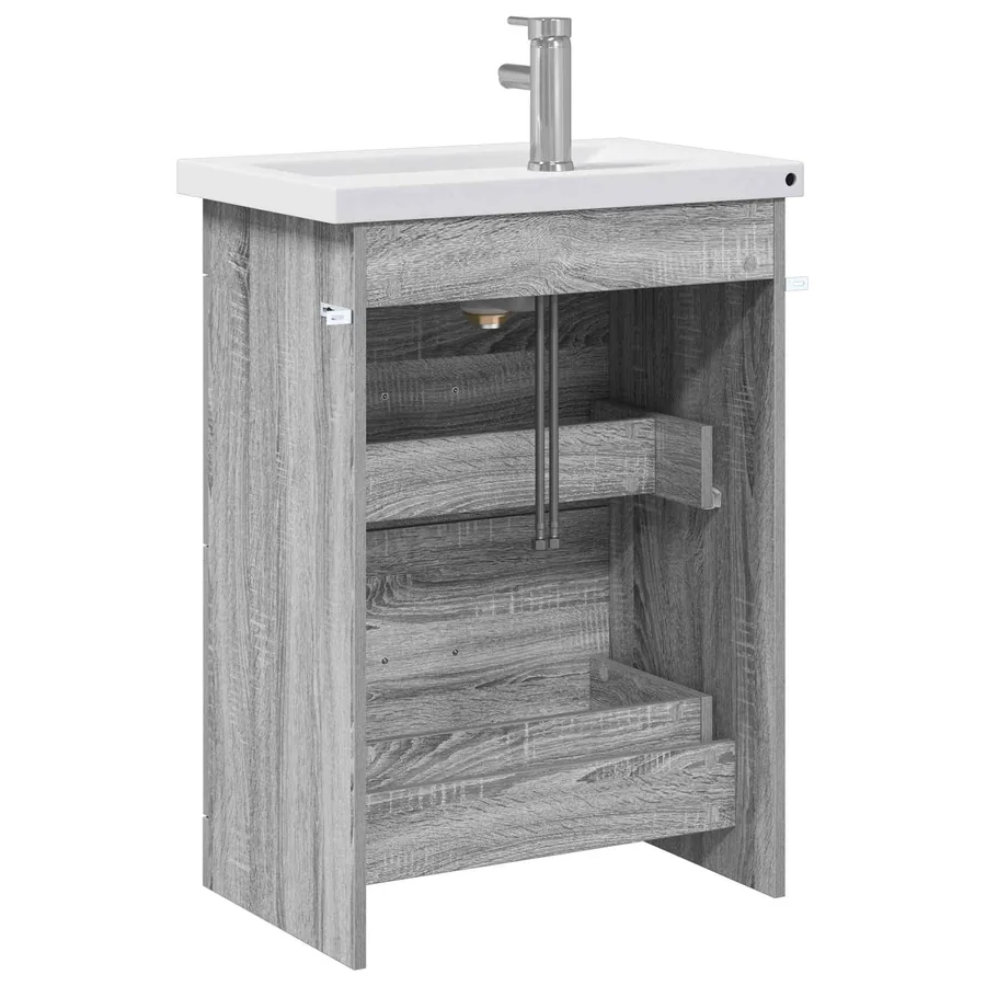 Ensemble de mobilier de salle de bain Sonoma gris - 7