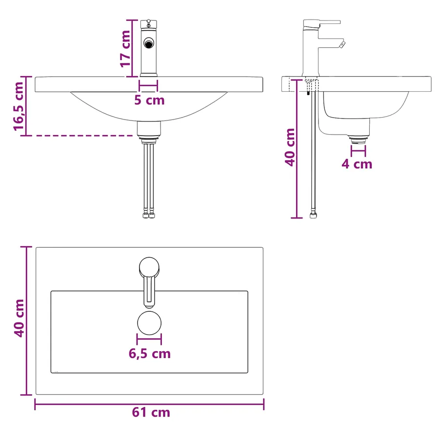 Ensemble de mobilier de salle de bain Chêne noir - 12