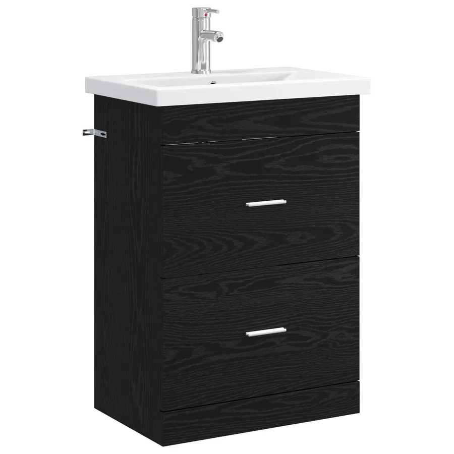 Ensemble de mobilier de salle de bain Chêne noir - 2