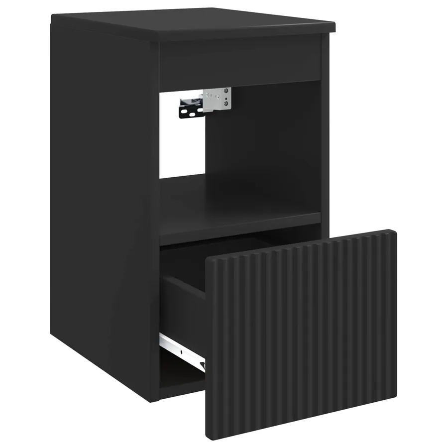 Armoire de salle de bain Noir 30 x 41 x 50 cm Bois d'ingénierie - 5